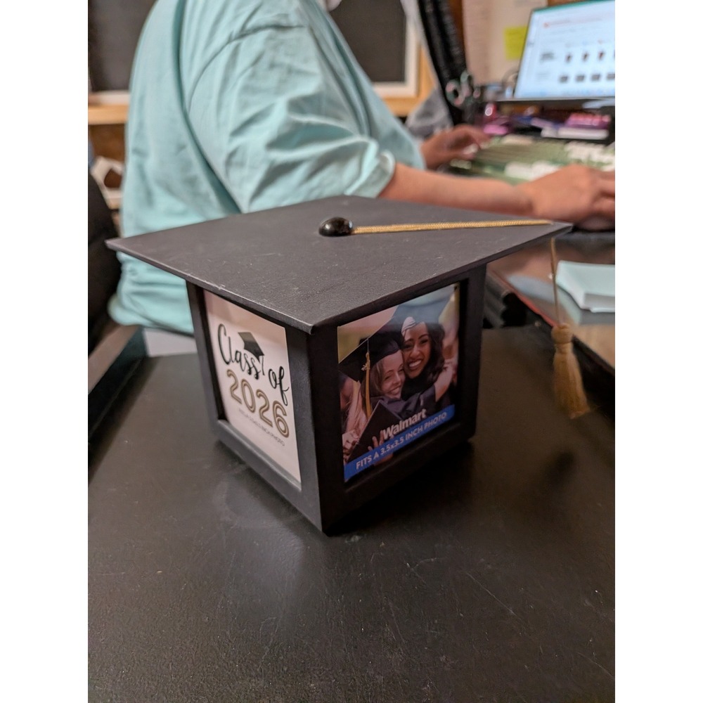 Walmart Graduation Cap Photo Frame Shadow Box Black Gold Tassel Class of 2026